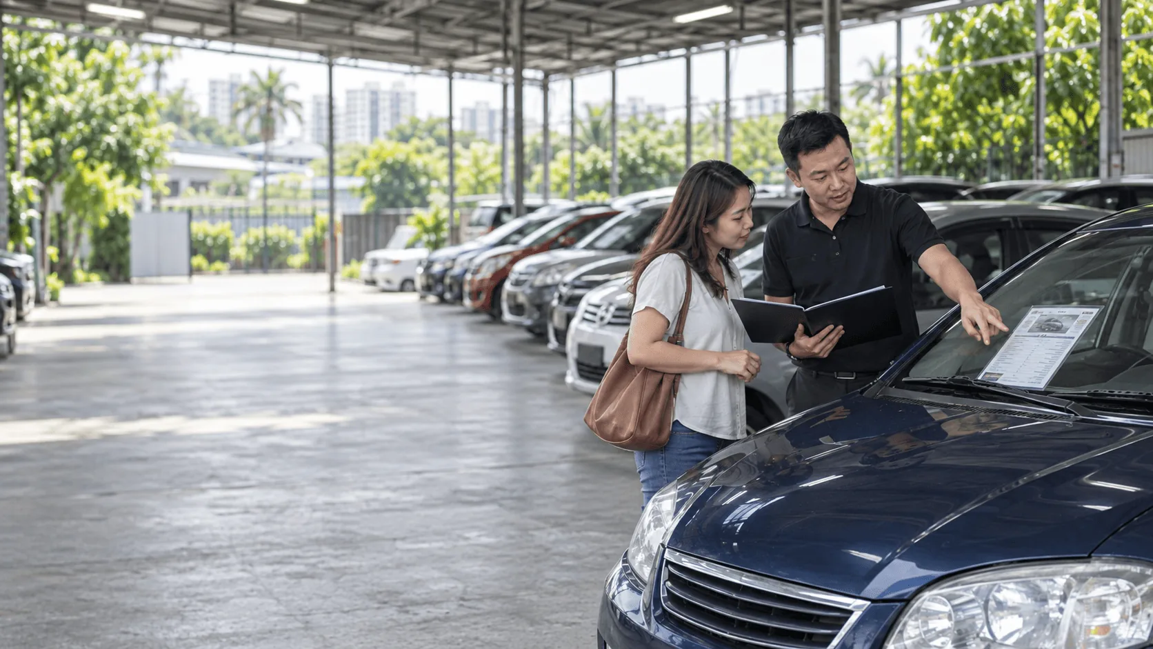 Used car dealership in Singapore where buyers compare car loan interest rates