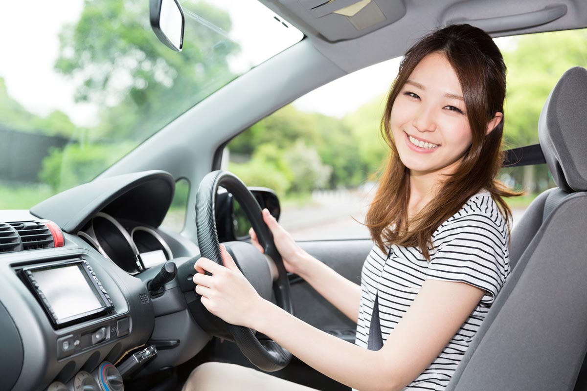 Woman driving a car